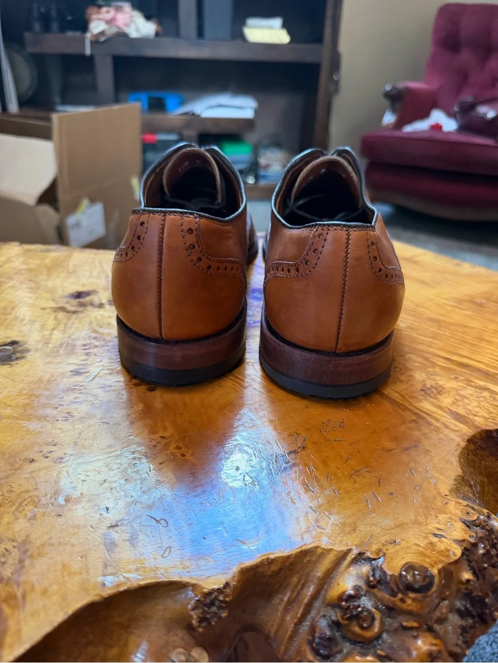 Allen Edmonds McClain Men's Wingtip Oxford Shoes Walnut Brown Leather Size 11.5D
